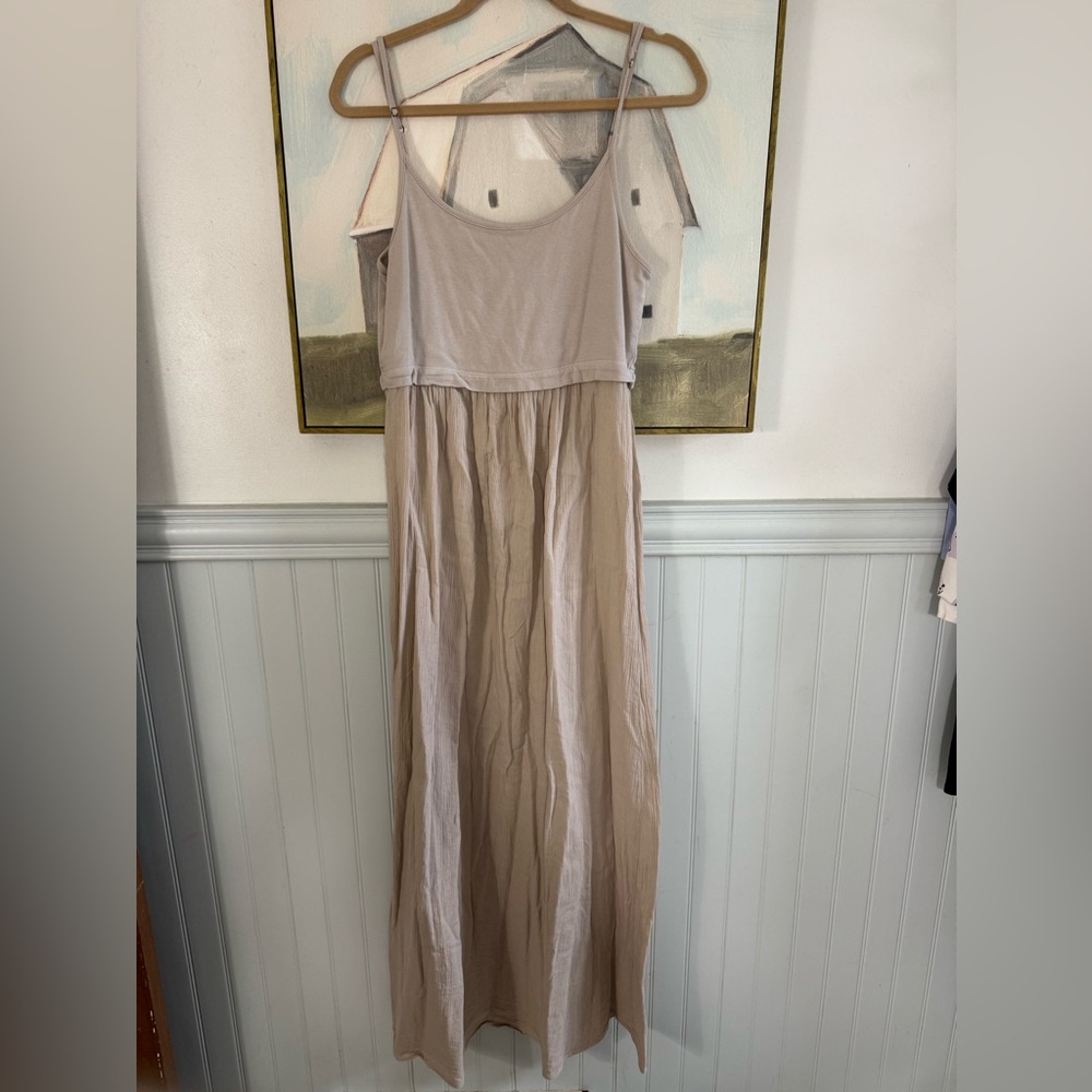 Three Dots Beige/Taupe Maxi Dress